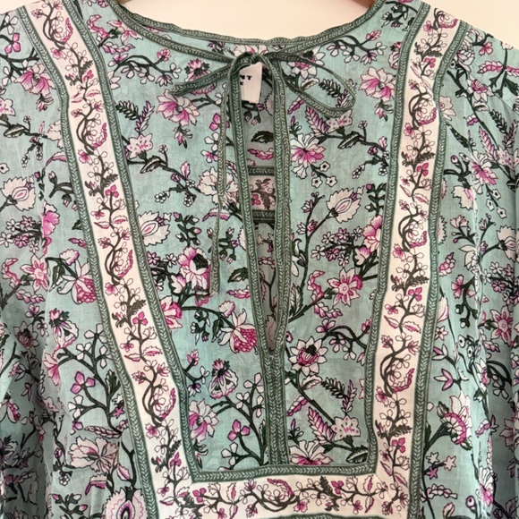 ISABLE MARANT GAYLE FLORAL PRINT TIE-NECK BLOUSE IN GRÜN - size 36 (US 4/6) - Picture 7 of 13